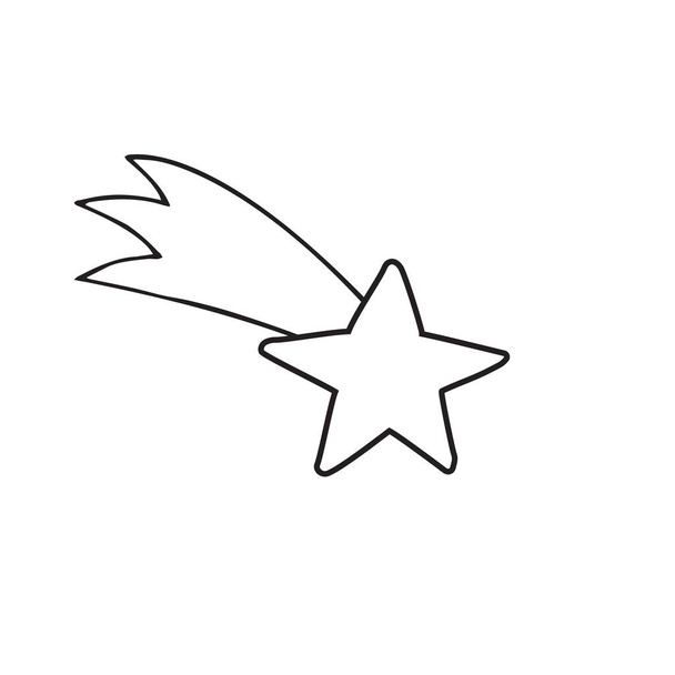 Vector hand drawn doodle sketch flying star - Vektor, obrázek