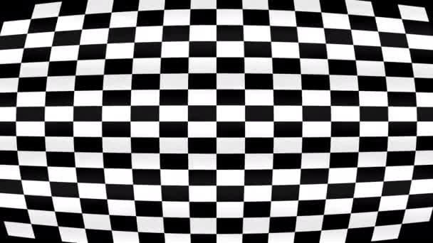 Zooming Out de uma tela de Checkerboard em forma de Crt de televisão com efeito Turn Off - Filmagem, Vídeo