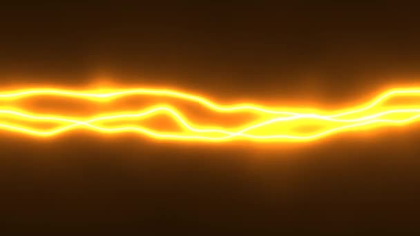 Luminoso caldo giallo ardere al plasma arco luce fulmine - Filmati, video