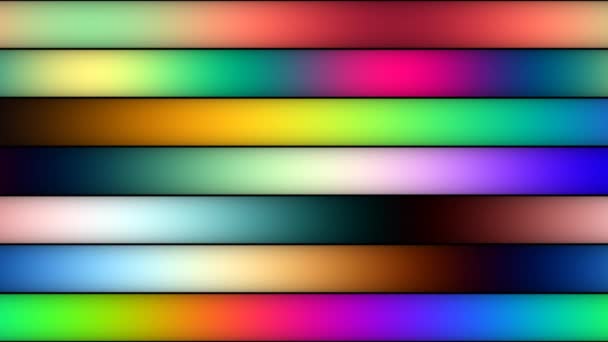 Linie mieszanych stopniowanych gradientowych palet kolorów w stosie - Materiał filmowy, wideo