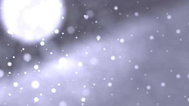 nevada nieve cayendo fondo con la luna en la distancia Navidad invierno - Imágenes, Vídeo