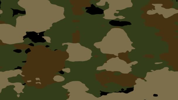 Panning over militaire grond Camo landelijk bos Camouflage patroon - Video