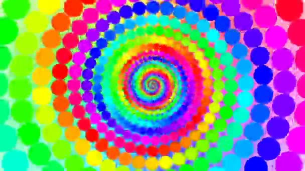 Kręcące się kręgi Kręcące się Tęcza Spektralnych Kolorowych Kręgów - Materiał filmowy, wideo