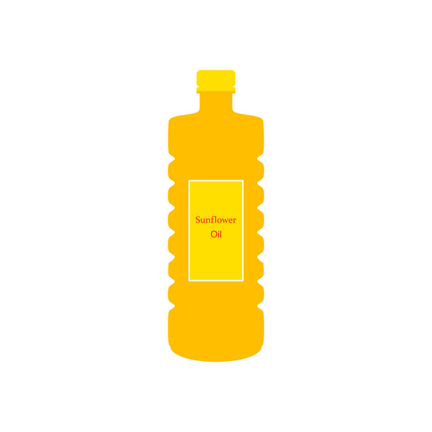 Sunflower oil plastic bottle isolated on white background. - Vector, Image