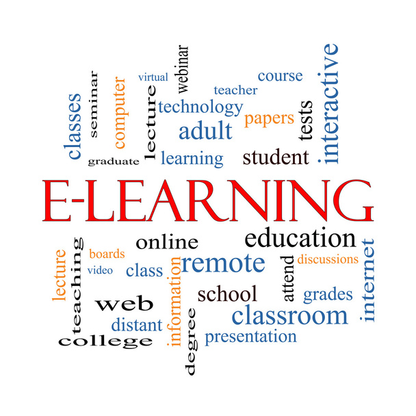 e-learning λέξη έννοια σύννεφο - Φωτογραφία, εικόνα