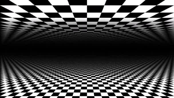 Dvě rovnoběžné podlahy a stropní šachovnice pohybující se nahoru a dolů - Záběry, video