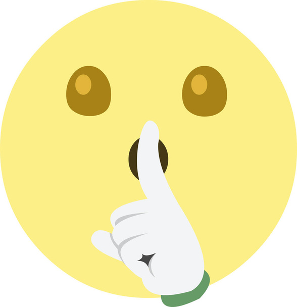 Vektori esimerkki hiljaisuuden käsite emoji - Vektori, kuva