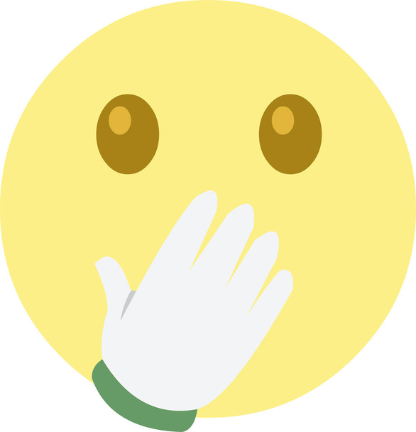 Vector illustration of emoji covering his mouth - Vector, Image
