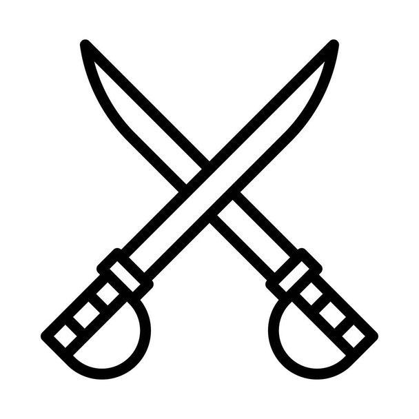 Parade verwandte Schwerter mit Griffen für Kampf-Vektor im linearen Stil - Vektor, Bild