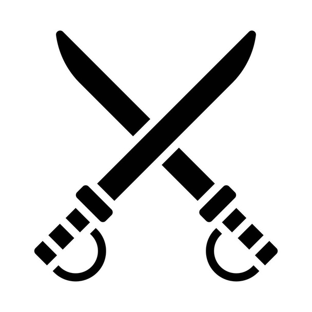 parade gerelateerde zwaarden met handgrepen voor de strijd vector in solide ontwerp - Vector, afbeelding