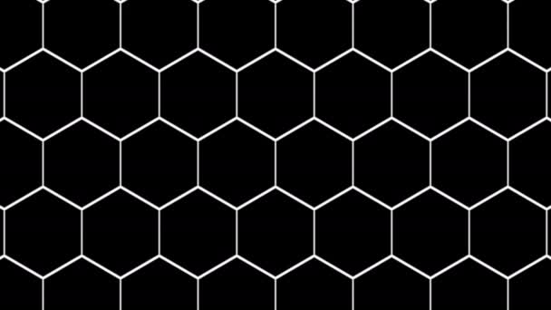Πλέγμα επίπεδης 2d μάσκας Hexagons - Πλάνα, βίντεο