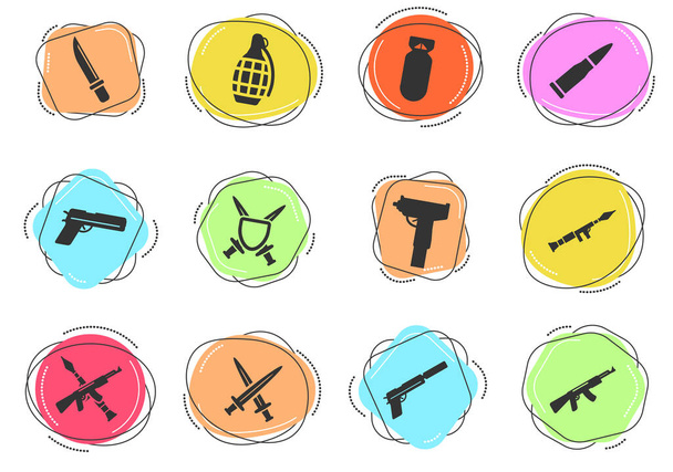 Weapon simply icons for web and user interface - Vector, Image