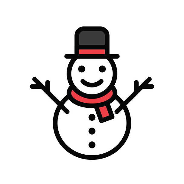Weihnachten, verwandte Schneemänner, mit Hüten und Schals Avatare, mit editierbaren Strichen, - Vektor, Bild