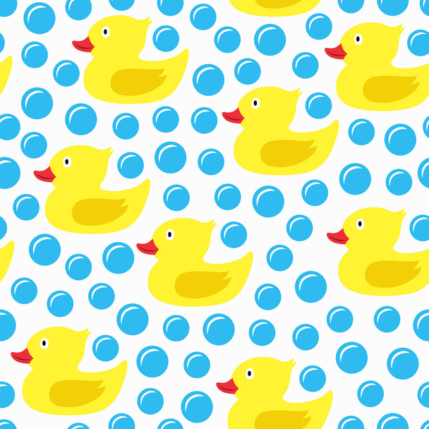 Rubber duck seamless pattern - Vector, imagen