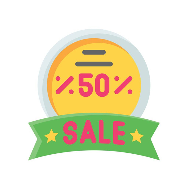 fifty percent off sale badge and discount tag vector in flat design - Vektor, Bild