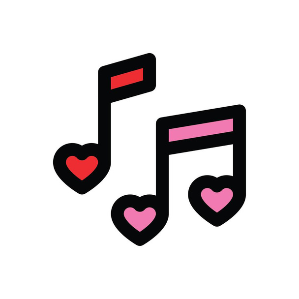 valentines, related loves, and romances, music related to valentines day vectors, with editable strokes, - Vector, Image