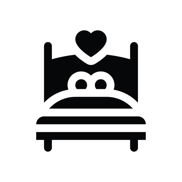 Valentinstage, verwandte Lieben und Romanzen, Paarschlafe auf Bettvektoren, in soliden Designs, - Vektor, Bild
