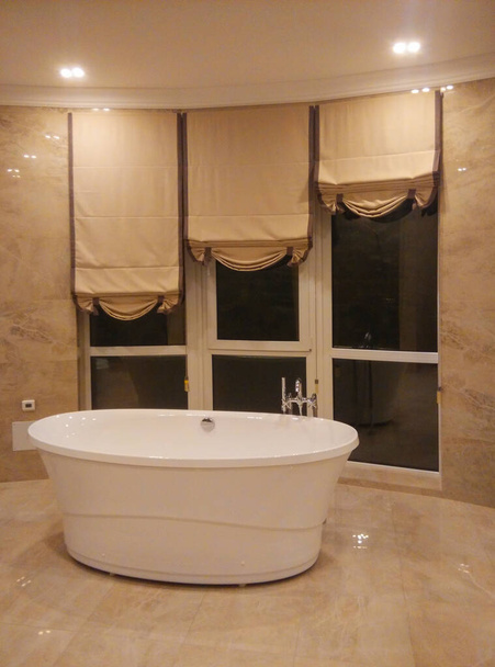 roman blinds in the bathroom - Photo, Image