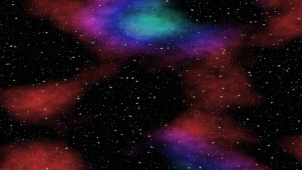 Fondo espacial con nebulosa colorida. Cosmos brillantes con Vía Láctea. - Imágenes, Vídeo