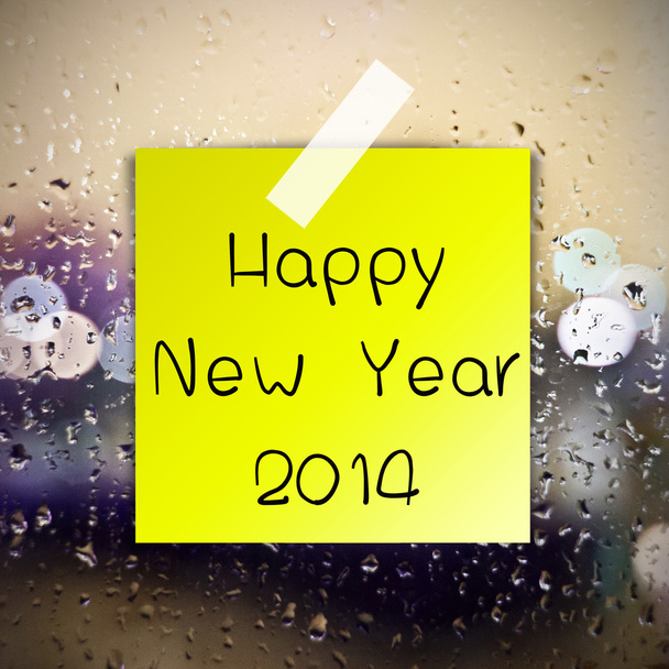 Frohes neues Jahr mit Wassertropfen Hintergrund mit Kopierraum - Foto, Bild