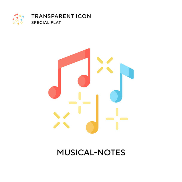 Musical-notes vector icon. Flat style illustration. EPS 10 vector. - Vector, Image