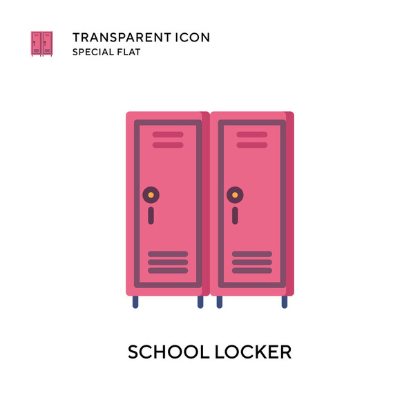 School locker vector icon. Flat style illustration. EPS 10 vector. - Vector, Image