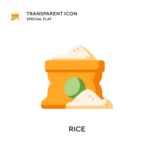 Icono de vector de arroz. Ilustración de estilo plano. EPS 10 vector. - Vector, imagen