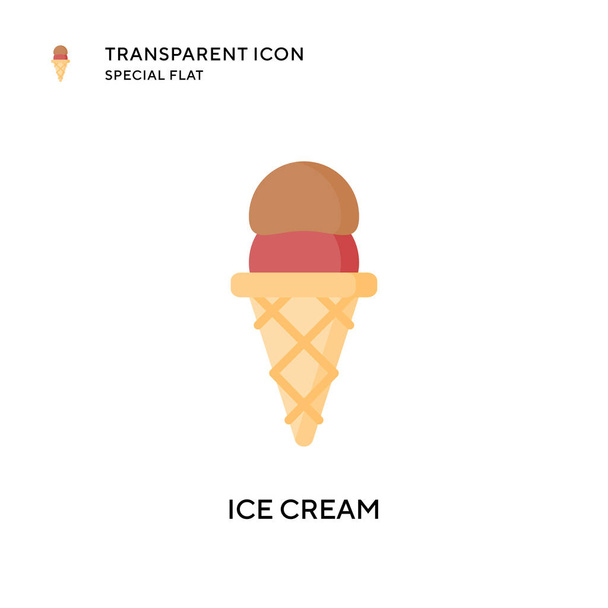 Ice cream vector icon. Flat style illustration. EPS 10 vector. - Vector, Image