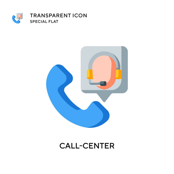 Call-center vector icon. Flat style illustration. EPS 10 vector. - Vector, Image