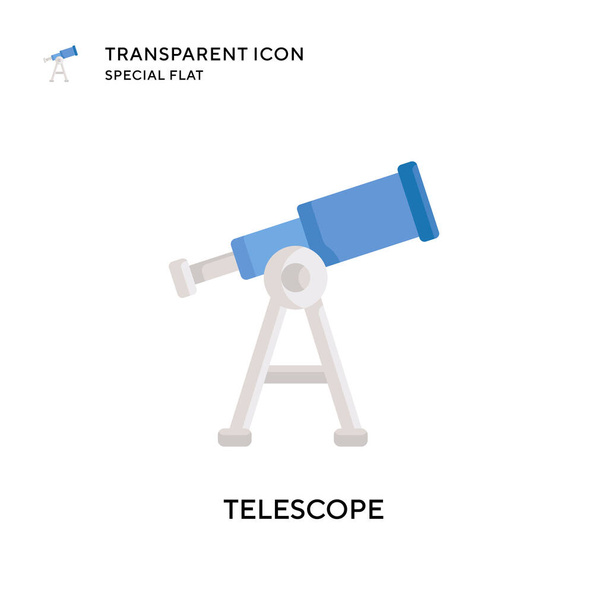 Значок вектора телескопа. Иллюстрация в плоском стиле. Вектор EPS 10. - Вектор,изображение
