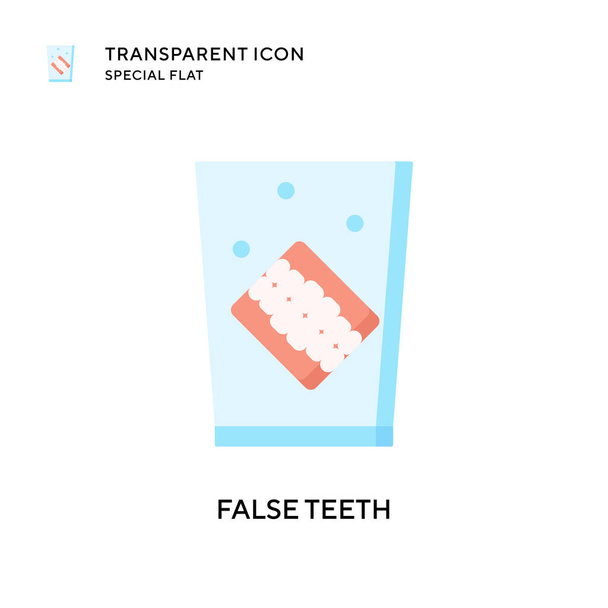 False teeth vector icon. Flat style illustration. EPS 10 vector. - Vector, Image