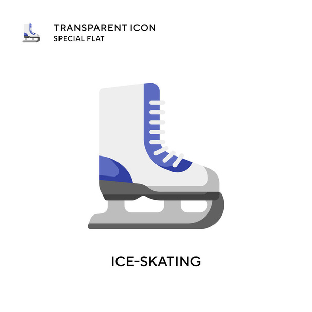 Ícone de vetor de patinação no gelo. Ilustração de estilo plano. Vetor EPS 10. - Vetor, Imagem