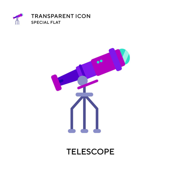 Telescope vector icon. Flat style illustration. EPS 10 vector. - Vector, Image