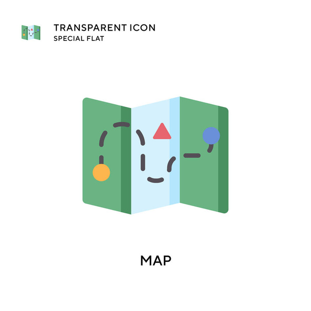 Map vector icon. Flat style illustration. EPS 10 vector. - Vector, Image