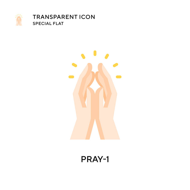 Pray-1 vector icon. Flat style illustration. EPS 10 vector. - Vector, Image