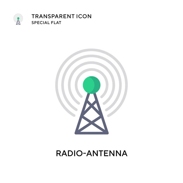 Radio-antenna vector icon. Flat style illustration. EPS 10 vector. - Vector, Image