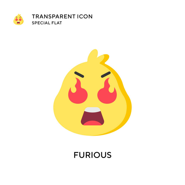 Furious vector icon. Flat style illustration. EPS 10 vector. - Vector, Image