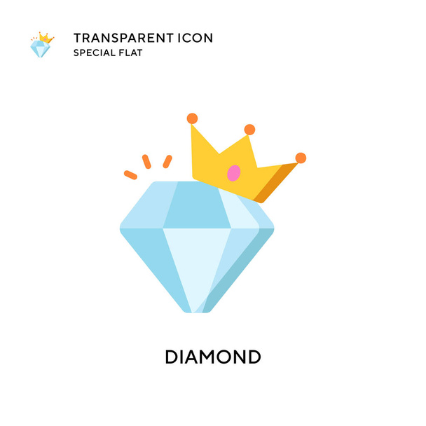 Diamond vector icon. Flat style illustration. EPS 10 vector. - Vector, Image