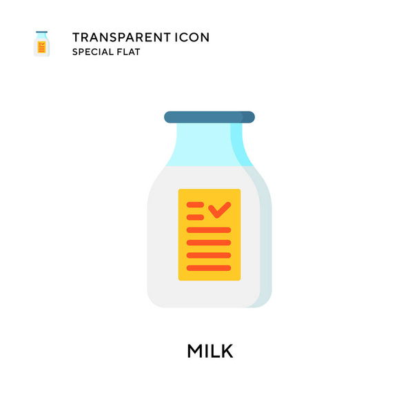 Icona del vettore del latte. Illustrazione in stile piatto. Vettore EPS 10. - Vettoriali, immagini