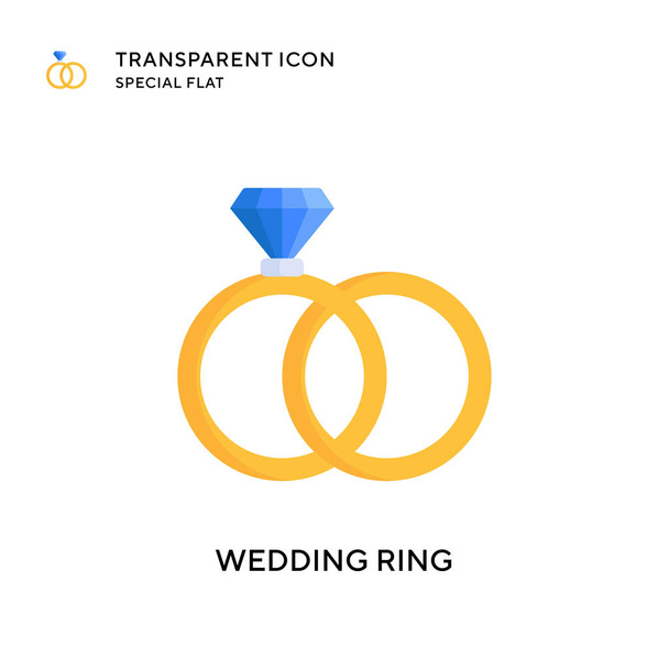 Icono de vector anillo de boda. Ilustración de estilo plano. EPS 10 vector. - Vector, Imagen