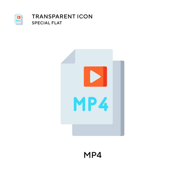 Mp4 vector icon. Flat style illustration. EPS 10 vector. - Vector, Image