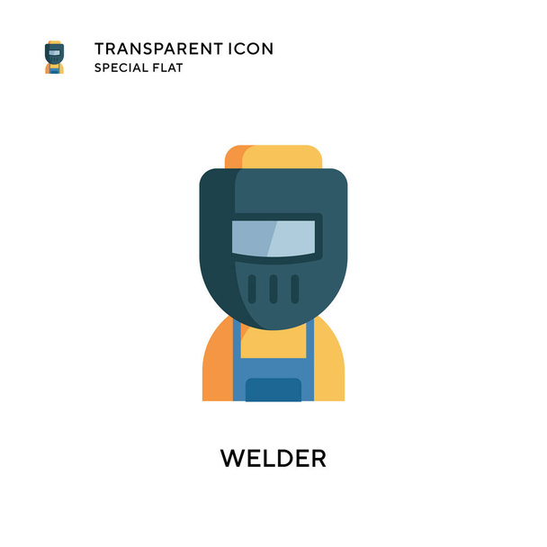 Welder vector icon. Flat style illustration. EPS 10 vector. - Vector, Image