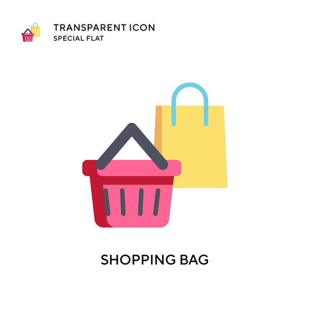 Shopping bag vector icon. Flat style illustration. EPS 10 vector. - Vector, Image