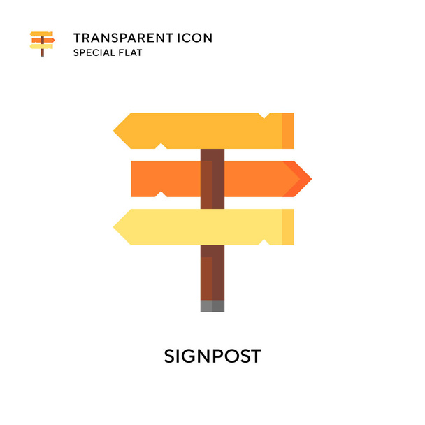 Signpost vector icon. Flat style illustration. EPS 10 vector. - Vector, Image