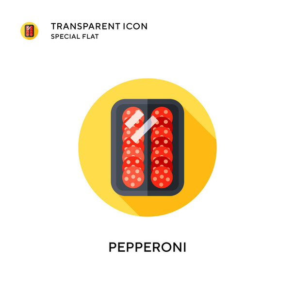 Pepperoni-Vektorsymbol. Flache Illustration. EPS 10-Vektor. - Vektor, Bild