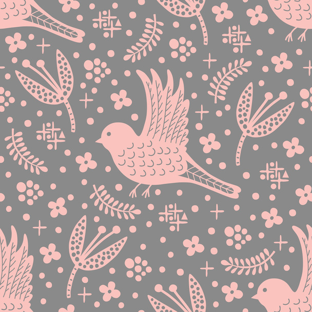 Bird seamless pattern - Vektor, obrázek