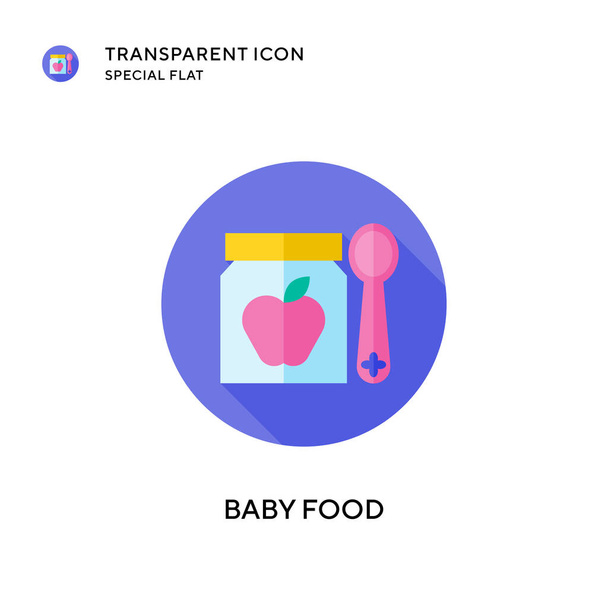 Icono del vector de alimentos para bebés. Ilustración de estilo plano. EPS 10 vector. - Vector, imagen