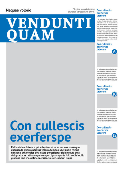 Modello di design del giornale con titolo blu - Vettoriali, immagini