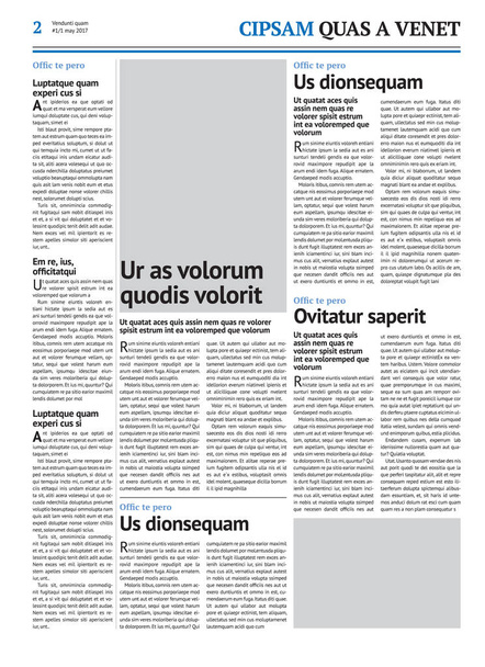 Mavi başlıklı gazete tasarım şablonu - Vektör, Görsel