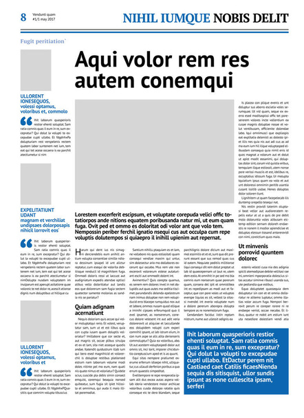 Шаблон дизайну газети з синім заголовком
 - Вектор, зображення